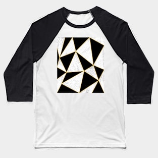 Black and White Pattern Yellow lines. Baseball T-Shirt